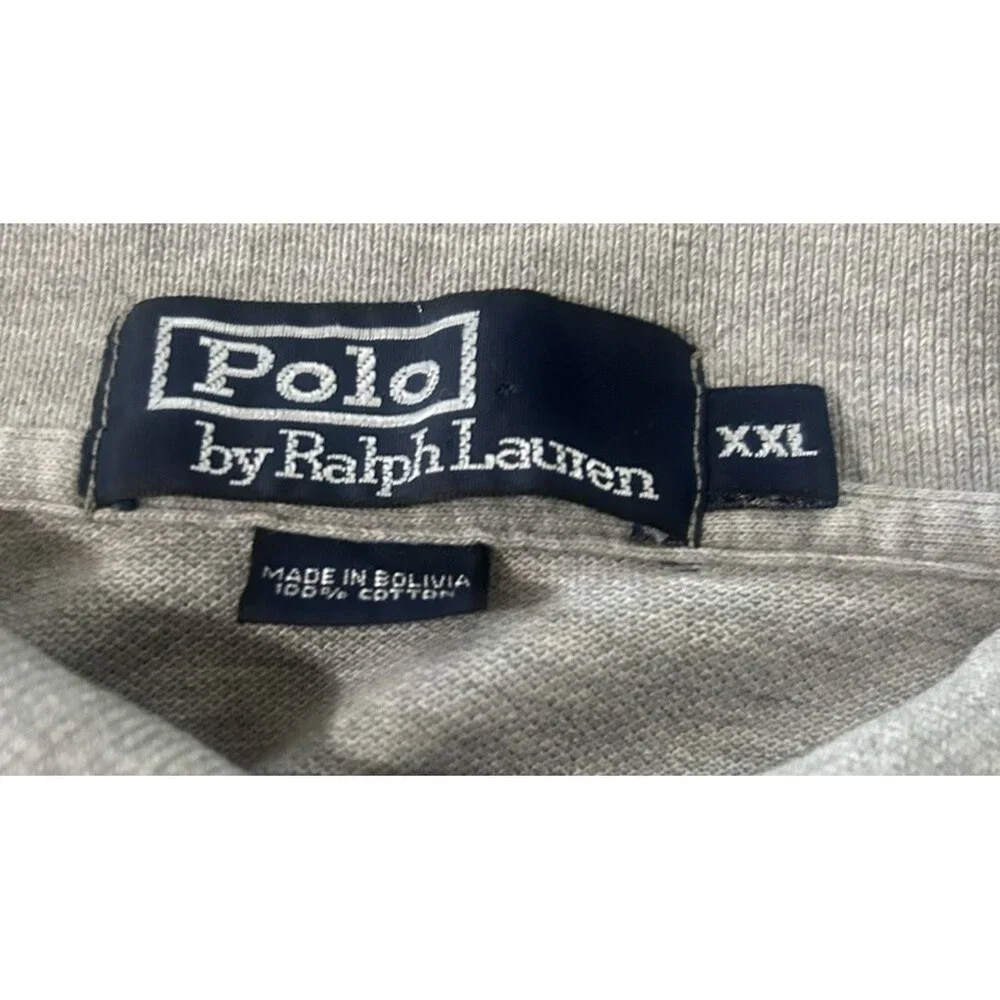 Polo Ralph Lauren Men's 2XL Gray Classic Fit Pony Long Sleeve Polo Casual Shirt